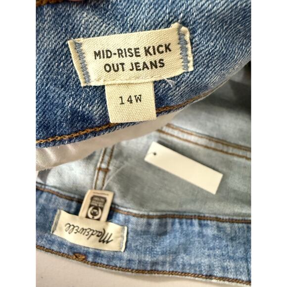 NWT Madewell Mid-Rise Kick Out Jeans Size 14W NJ426 – Bootcut Denim - Picture 9 of 15